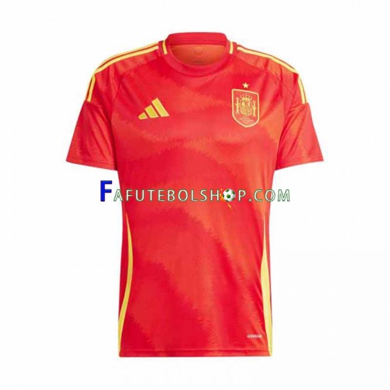 Camisa 1 Espanha Euro 2024 manga curta ,Masculino