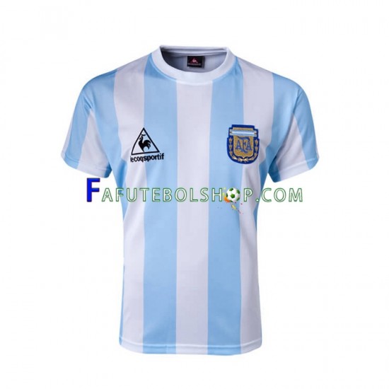 Camisa 1 Argentina 1986 Retrô manga curta ,Masculino