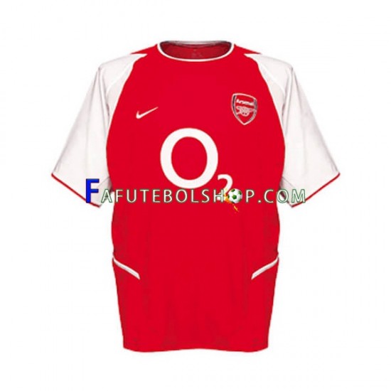 Camisa 1 Arsenal Retrô 2002 manga curta ,Masculino