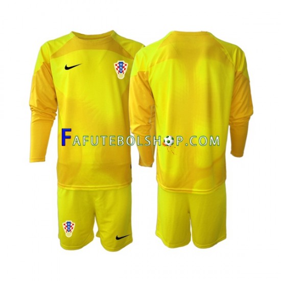 Camisa Goleiro 1 Croácia Copa Do Mundo 2022 manga longa ,infantil