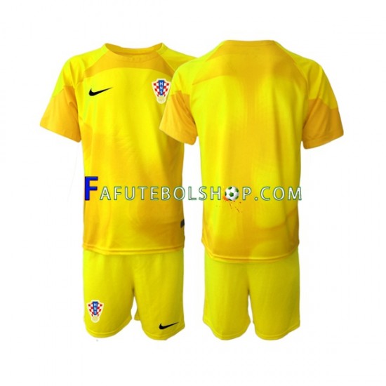 Camisa Goleiro 1 Croácia Copa Do Mundo 2022 manga curta ,infantil