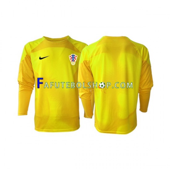 Camisa Goleiro 1 Croácia Copa Do Mundo 2022 manga longa ,Masculino