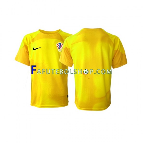 Camisa Goleiro 1 Croácia Copa Do Mundo 2022 manga curta ,Masculino