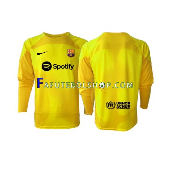 Camisa Goleiro 4 FC Barcelona 2022-2023 manga longa ,Masculino