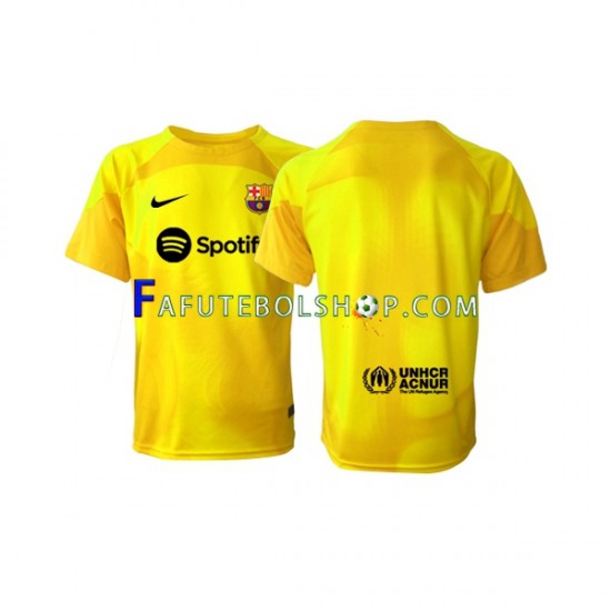 Camisa Goleiro 4 FC Barcelona 2022-2023 manga curta ,Masculino