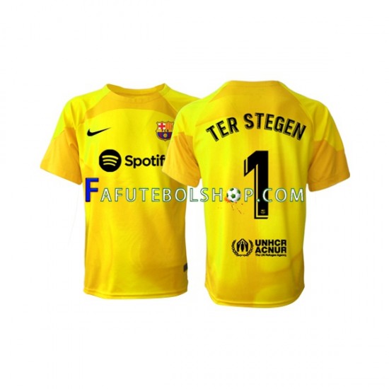 Camisa Goleiro 4 FC Barcelona Ter Stegen 1 2022-2023 manga curta ,Masculino