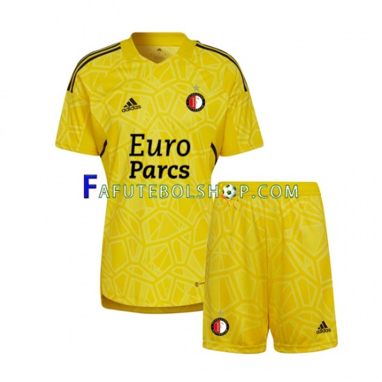 Camisa Goleiro 3 Feyenoord Rotterdam 2022-2023 manga curta ,infantil