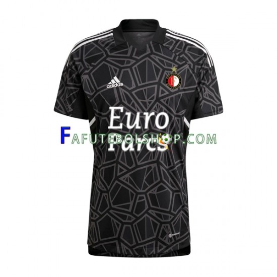 Camisa Goleiro 4 Feyenoord Rotterdam 2022-2023 manga curta ,Masculino