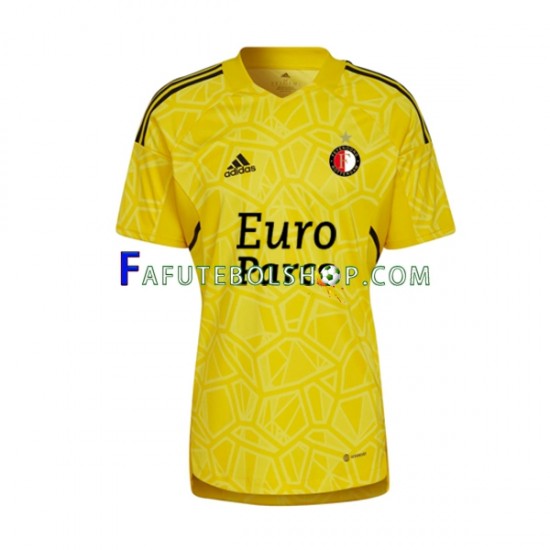 Camisa Goleiro 3 Feyenoord Rotterdam 2022-2023 manga curta ,Masculino