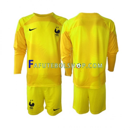 Camisa Goleiro 3 França Copa Do Mundo 2022 manga longa ,infantil