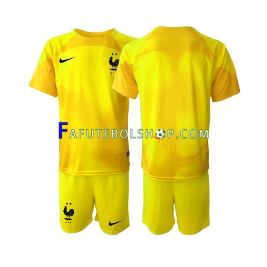 Camisa Goleiro 3 França Copa Do Mundo 2022 manga curta ,infantil