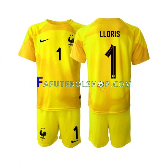 Camisa Goleiro 3 França Hugo Lloris 1 Copa Do Mundo 2022 manga curta ,infantil