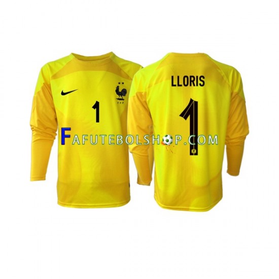 Camisa Goleiro 3 França Hugo Lloris 1 Copa Do Mundo 2022 manga longa ,Masculino