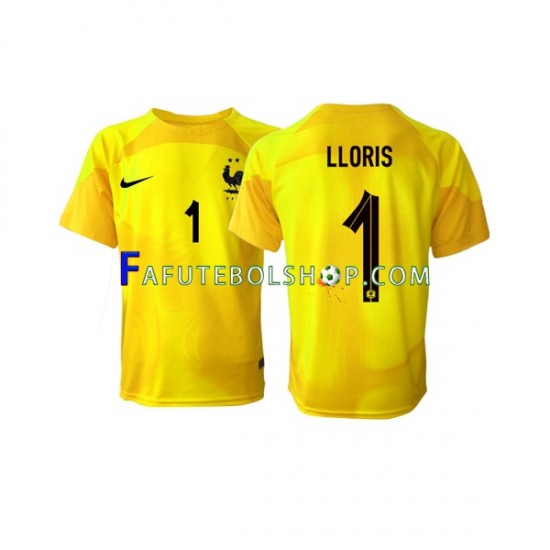 Camisa Goleiro 3 França Hugo Lloris 1 Copa Do Mundo 2022 manga curta ,Masculino