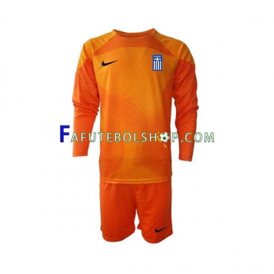 Camisa Goleiro 3 Grécia 2022-2023 manga longa ,infantil