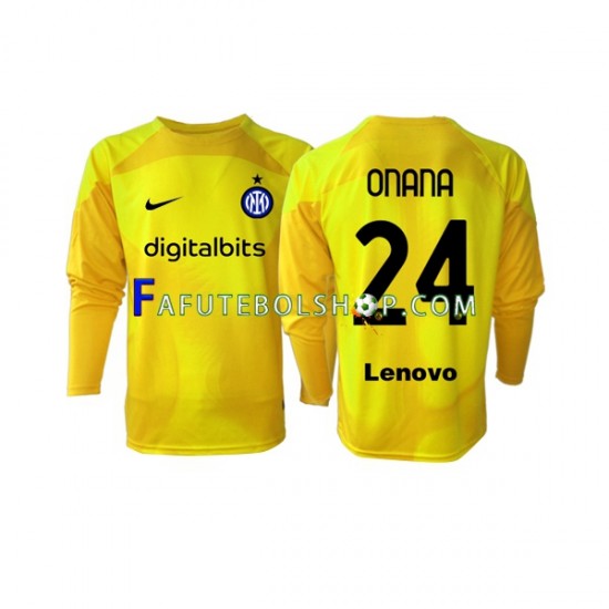 Camisa Goleiro 2 Internazionale Andre Onana 24 2022-2023 manga longa ,Masculino