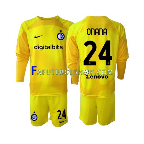 Camisa Goleiro 2 Internazionale Andre Onana 24 2022-2023 manga longa ,infantil