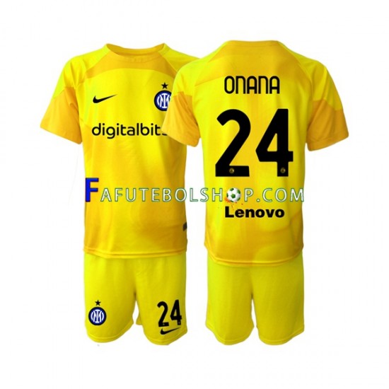 Camisa Goleiro 2 Internazionale Andre Onana 24 2022-2023 manga curta ,infantil