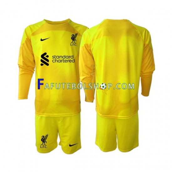 Camisa Goleiro 4 Liverpool 2022-2023 manga longa ,infantil