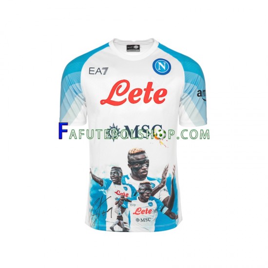 Camisa 1 Napoli Face Game Osimhen 9 2022-2023 manga curta ,Masculino