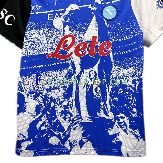 Camisa 1 Napoli Maradona Champions Special Edition 2023 manga curta ,Masculino