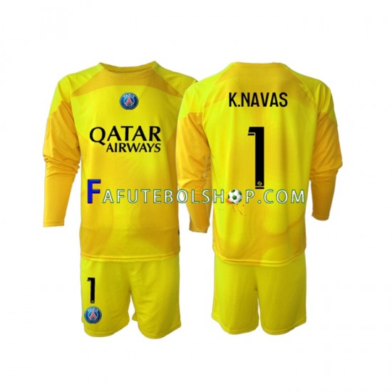 Camisa Goleiro 3 Paris Saint Germain K.NAVAS 1 2022-2023 manga longa ,infantil