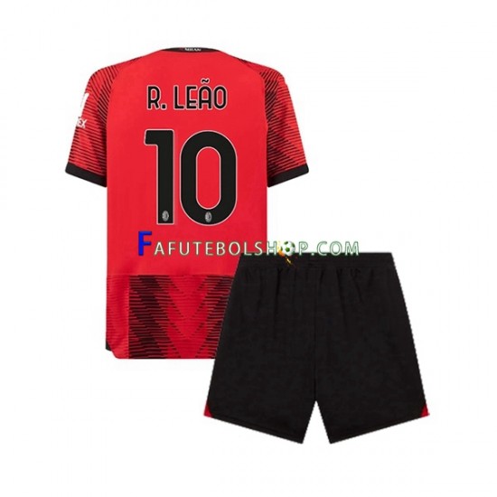 Camisa 1 AC Milan Rafael Leao 10 2023-2024 manga curta ,infantil