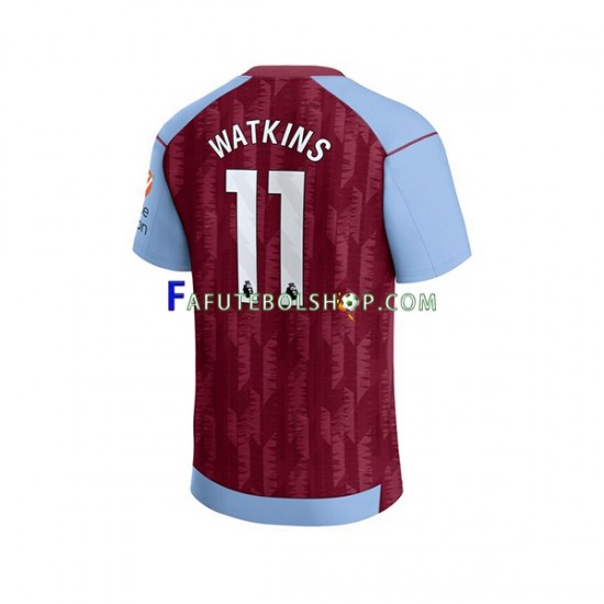 Camisa 1 Aston Villa Ollie Watkins 11 2023-2024 manga curta ,Masculino