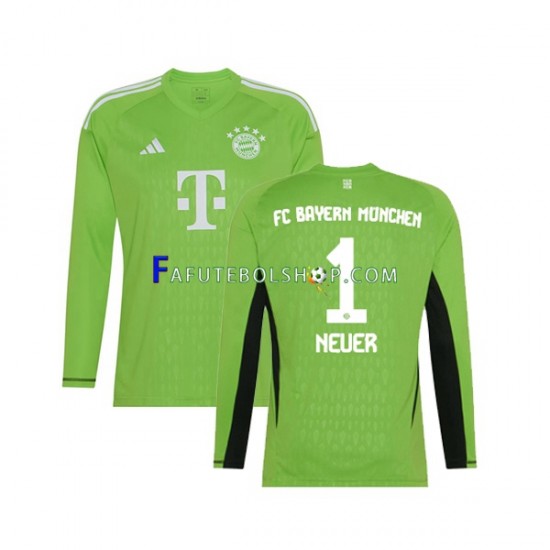 Camisa Goleiro 2 Bayern de Munique Manuel Neuer 1 2023-2024 manga longa ,Masculino