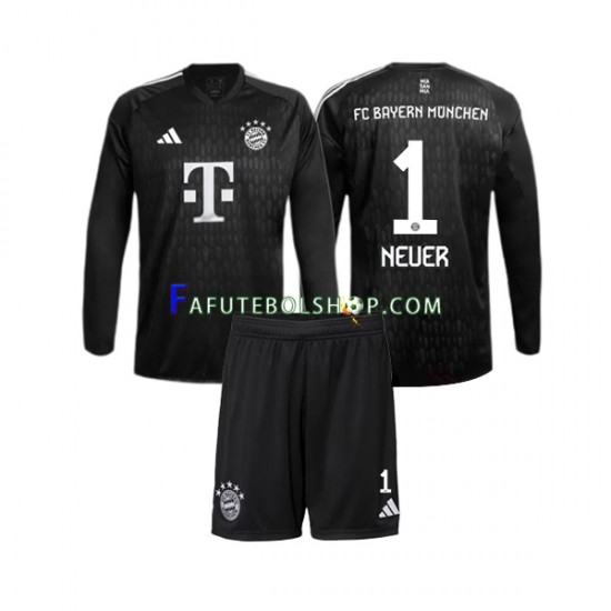 Camisa Goleiro 1 Bayern de Munique Manuel Neuer 1 2023-2024 manga longa ,infantil