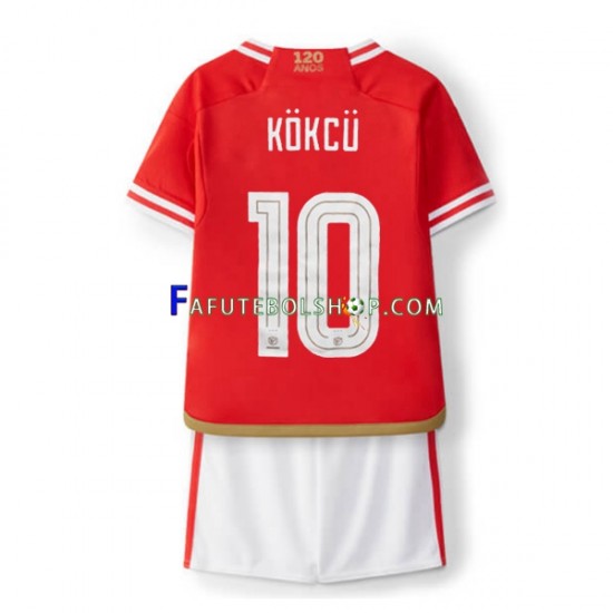 Camisa 1 Benfica Orkun Kokcu 10 2023-2024 manga curta ,infantil