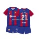 Camisa 1 FC Barcelona Frenkie de Jong 21 2023-2024 manga curta ,infantil