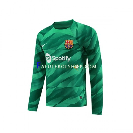 Camisa Goleiro 1 FC Barcelona Ter Stegen 1 2023-2024 manga longa ,Masculino