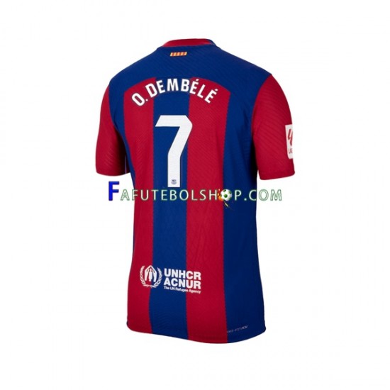 Camisa 1 FC Barcelona Ousmane Dembele 7 2023-2024 manga curta ,Masculino