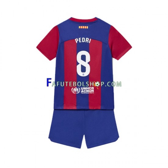 Camisa 1 FC Barcelona Pedri 8 2023-2024 manga curta ,infantil