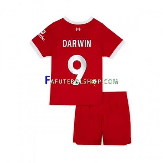 Camisa 1 Liverpool Darwin Nunez 9 2023-2024 manga curta ,infantil