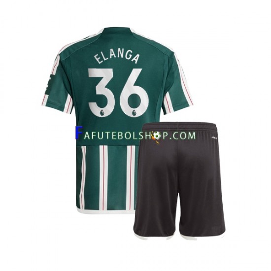 Camisa 2 Manchester United Anthony Elanga 36 2023-2024 manga curta ,infantil