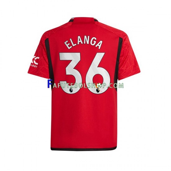 Camisa 1 Manchester United Anthony Elanga 36 2023-2024 manga curta ,Masculino