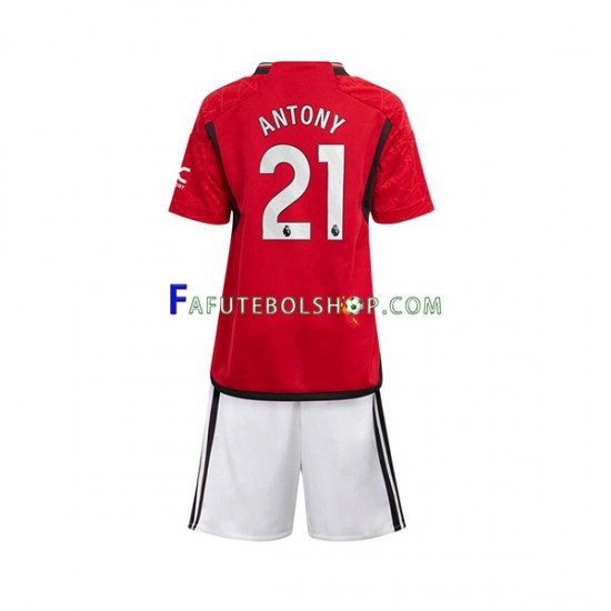 Camisa 1 Manchester United Antony Matheus 21 2023-2024 manga curta ,infantil