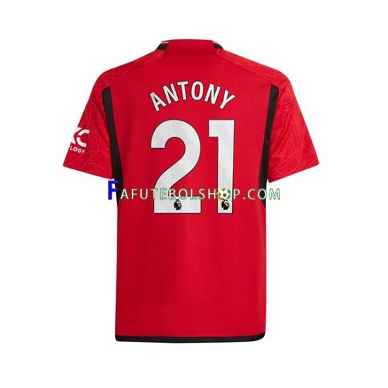 Camisa 1 Manchester United Antony Matheus 21 2023-2024 manga curta ,Masculino