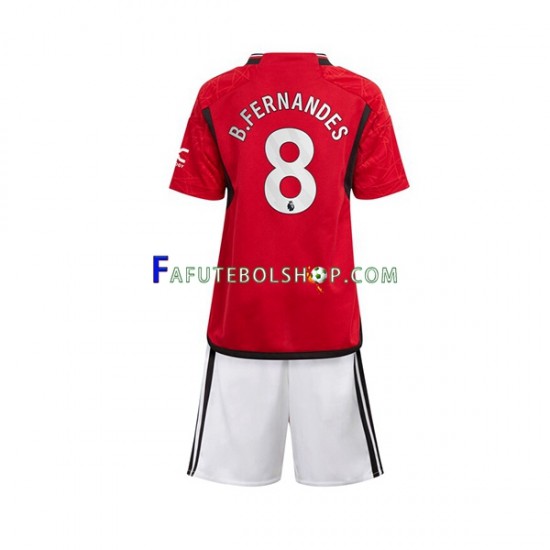 Camisa 1 Manchester United B Fernandes 8 2023-2024 manga curta ,infantil