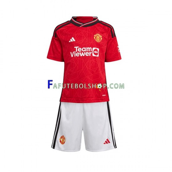 Camisa 1 Manchester United 2023-2024 manga curta ,infantil