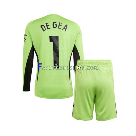 Camisa Goleiro 1 Manchester United DE GEA 1 2023-2024 manga longa ,infantil