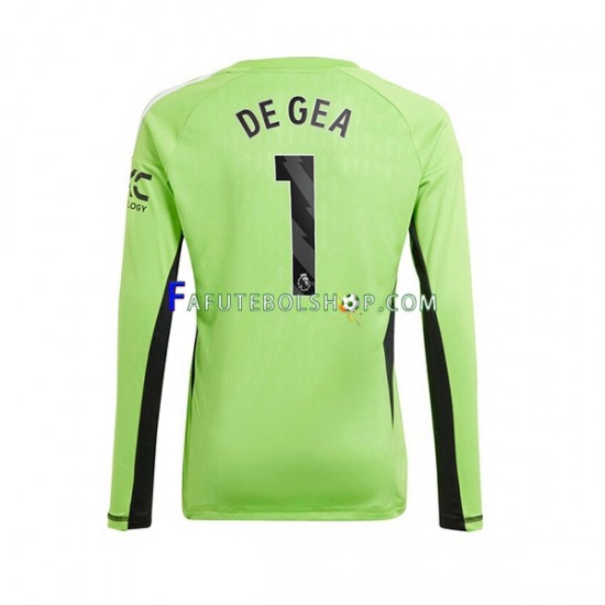 Camisa Goleiro 1 Manchester United De Gea 1 2023-2024 manga longa ,Masculino