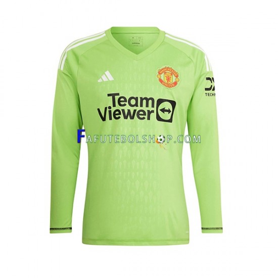 Camisa Goleiro 1 Manchester United 2023-2024 manga longa ,Masculino