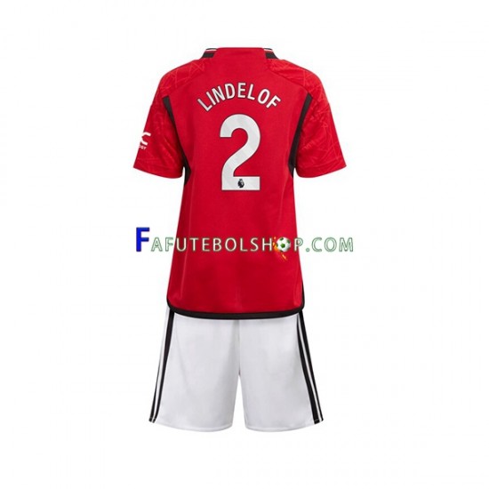 Camisa 1 Manchester United Lindelof 2 2023-2024 manga curta ,infantil