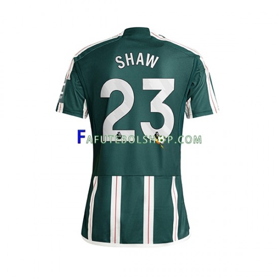 Camisa 2 Manchester United Luke Shaw 23 2023-2024 manga curta ,Masculino