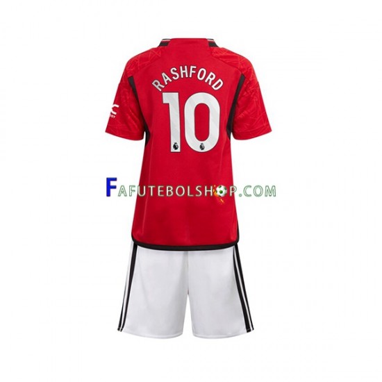 Camisa 1 Manchester United Marcus Rashford 10 2023-2024 manga curta ,infantil