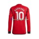 Camisa 1 Manchester United Marcus Rashford 10 2023-2024 manga longa ,Masculino