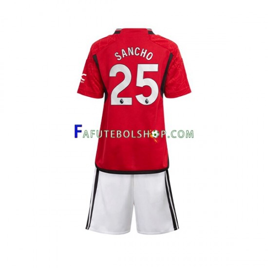 Camisa 1 Manchester United Sancho 25 2023-2024 manga curta ,infantil